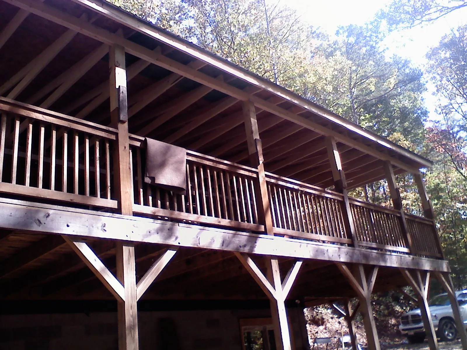 Timber framing under a new elevated porch and deck — Roof Leak Repair in Yountville by Roofing Brothers